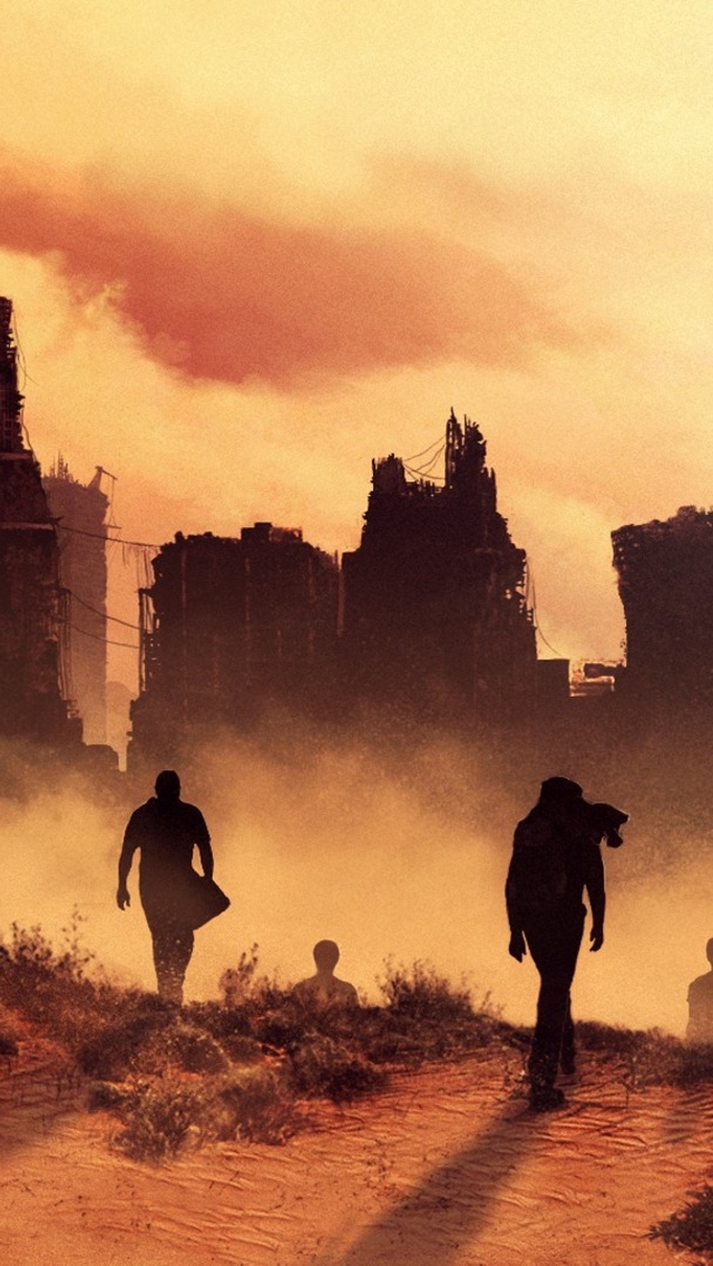 Maze Runner The Scorch Trials Silhouettes for 640 x 1136 iPhone 5 resolution