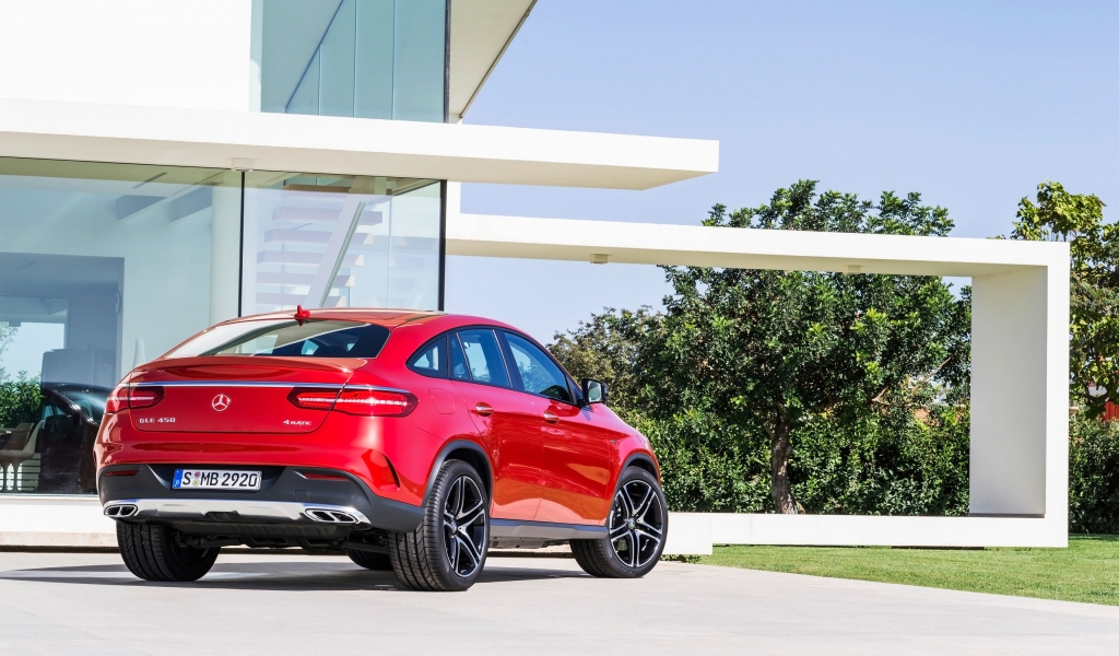 Mercedes Benz GLE Coupe Back View for 1024 x 600 widescreen resolution