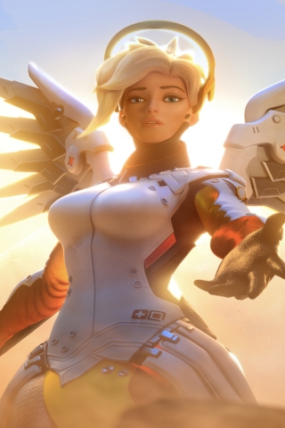 Mercy Overwatch for 320 x 480 iPhone resolution