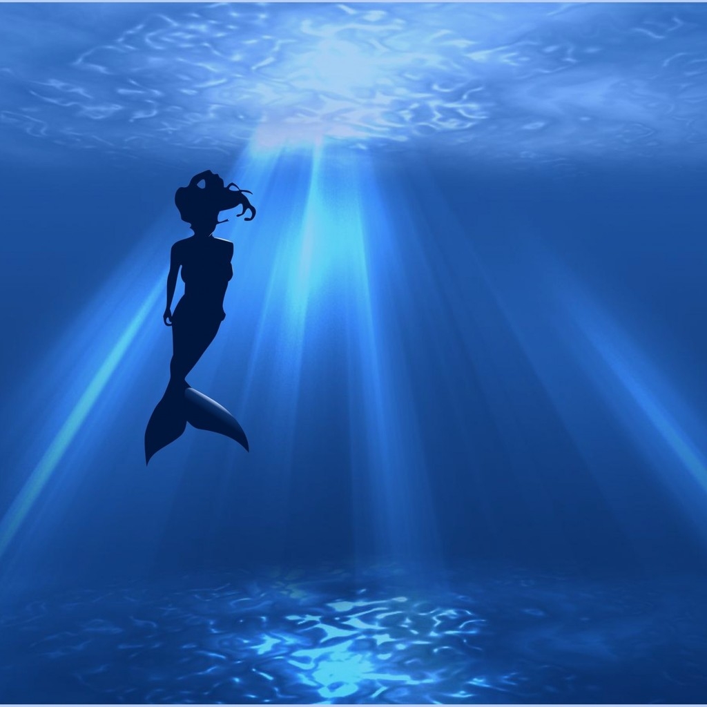Mermaid Silhouette for 1024 x 1024 iPad resolution