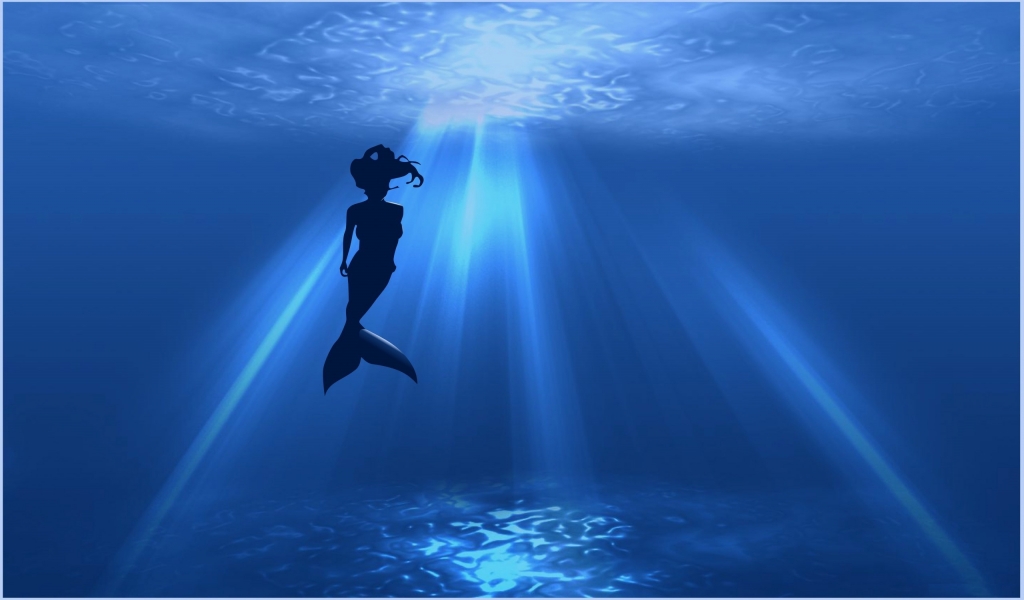 Mermaid Silhouette for 1024 x 600 widescreen resolution