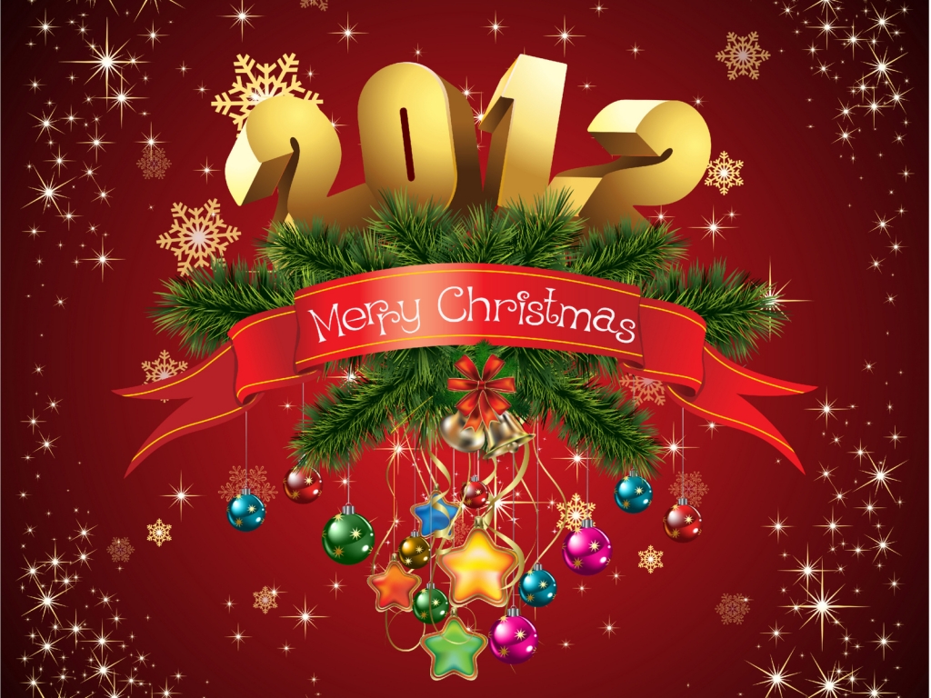 Merry Christmas 2012 for 1024 x 768 resolution