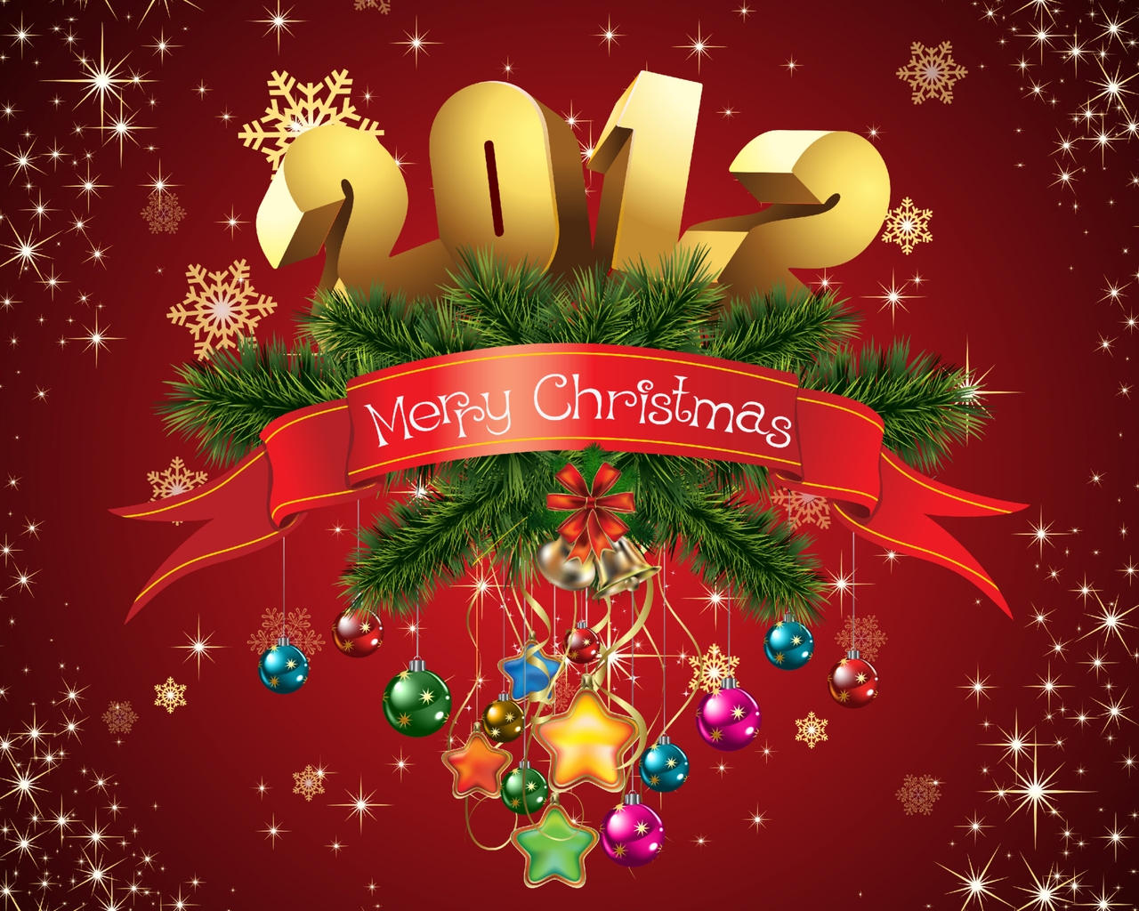 Merry Christmas 2012 for 1280 x 1024 resolution