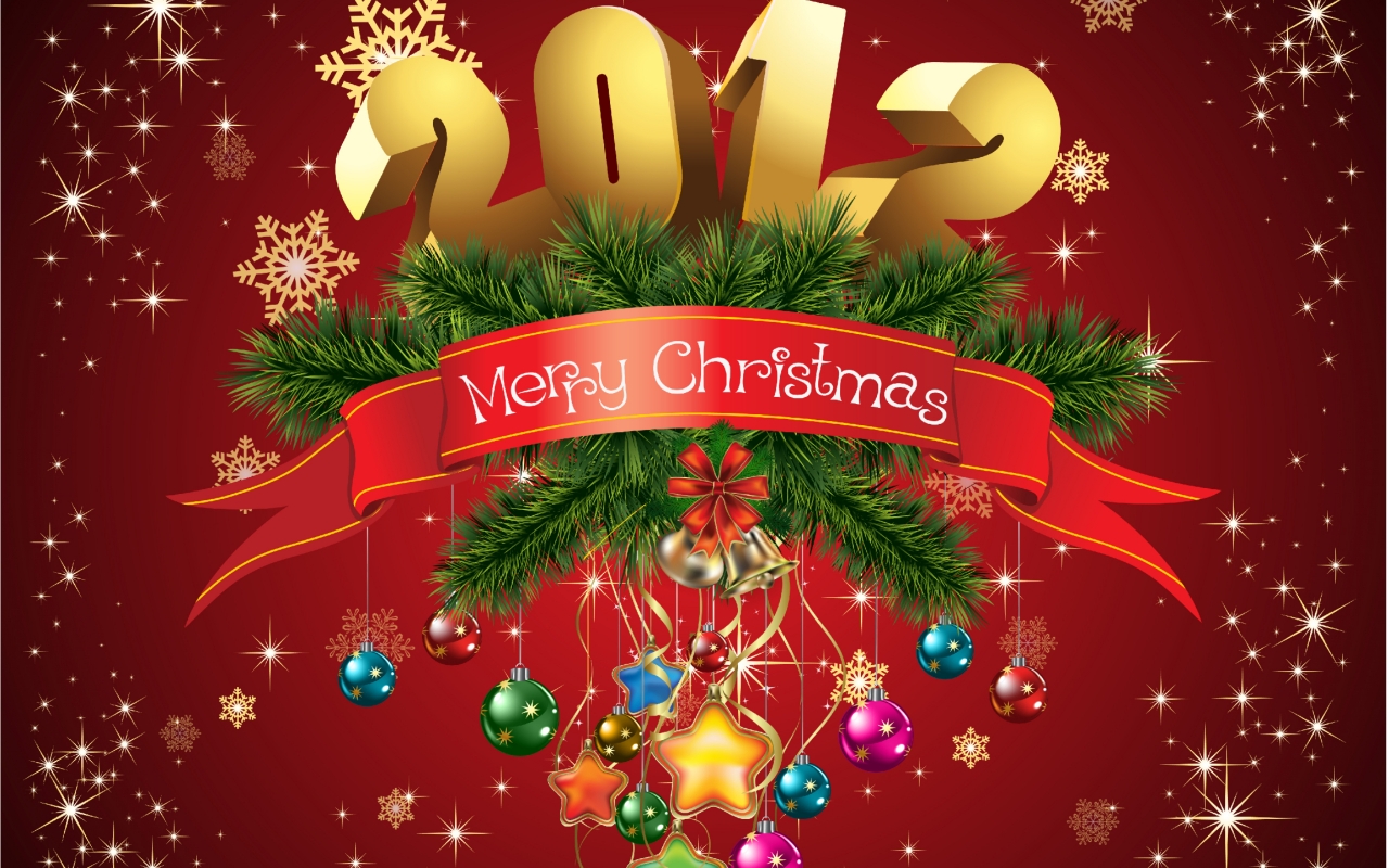 Merry Christmas 2012 for 1280 x 800 widescreen resolution