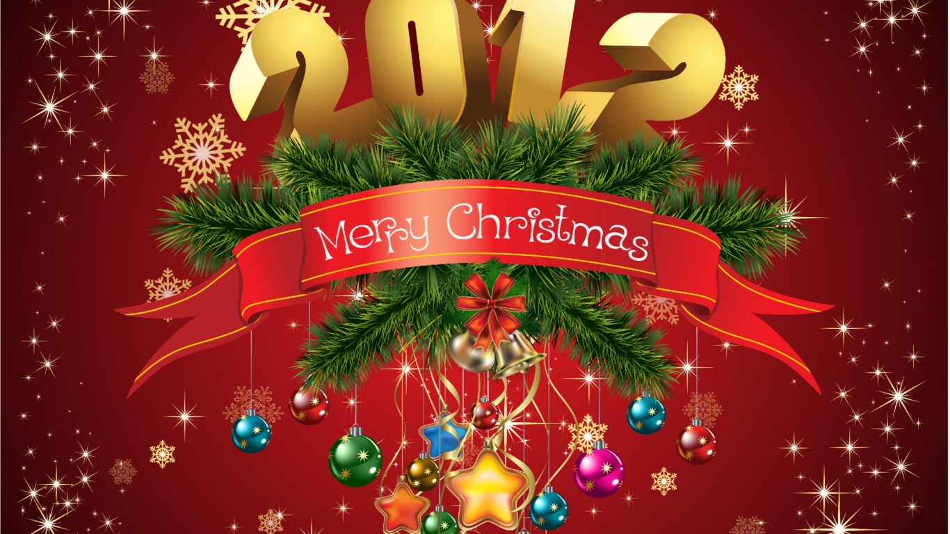 Merry Christmas 2012 for 1366 x 768 HDTV resolution