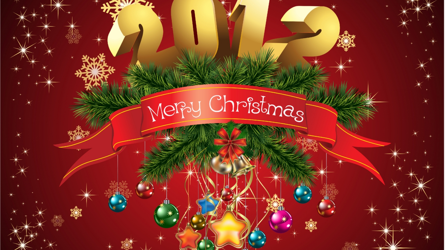 Merry Christmas 2012 for 1536 x 864 HDTV resolution