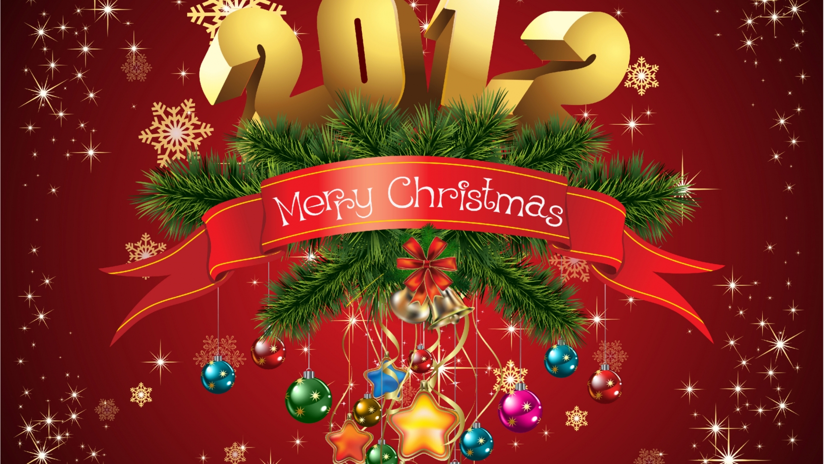 Merry Christmas 2012 for 1680 x 945 HDTV resolution