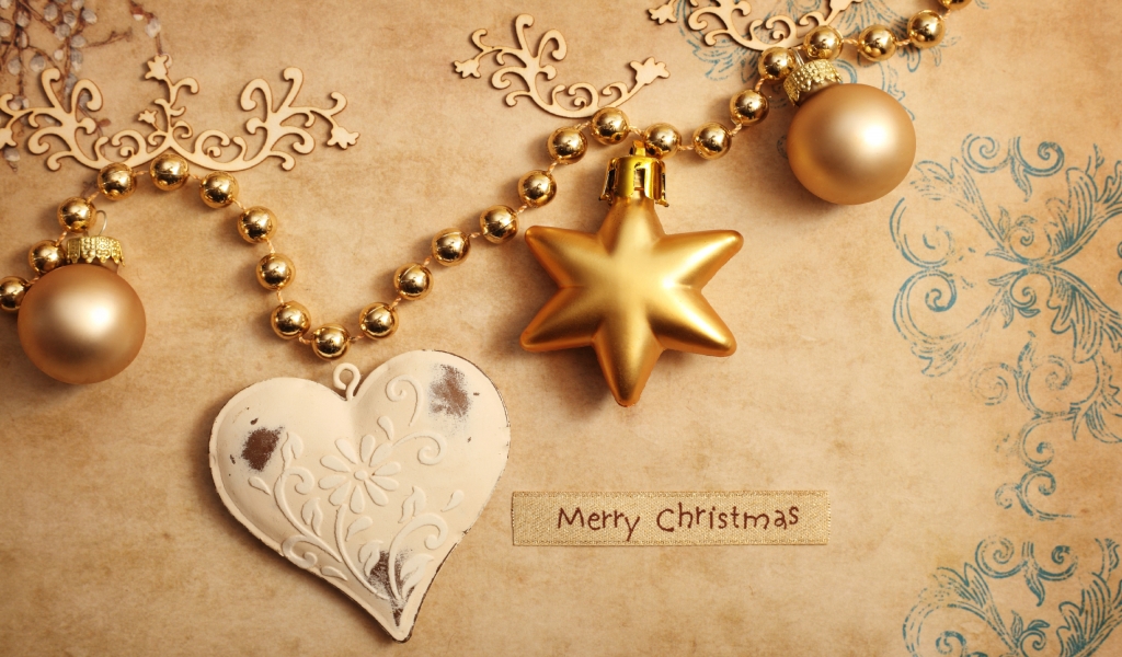 Merry Christmas Card for 1024 x 600 widescreen resolution