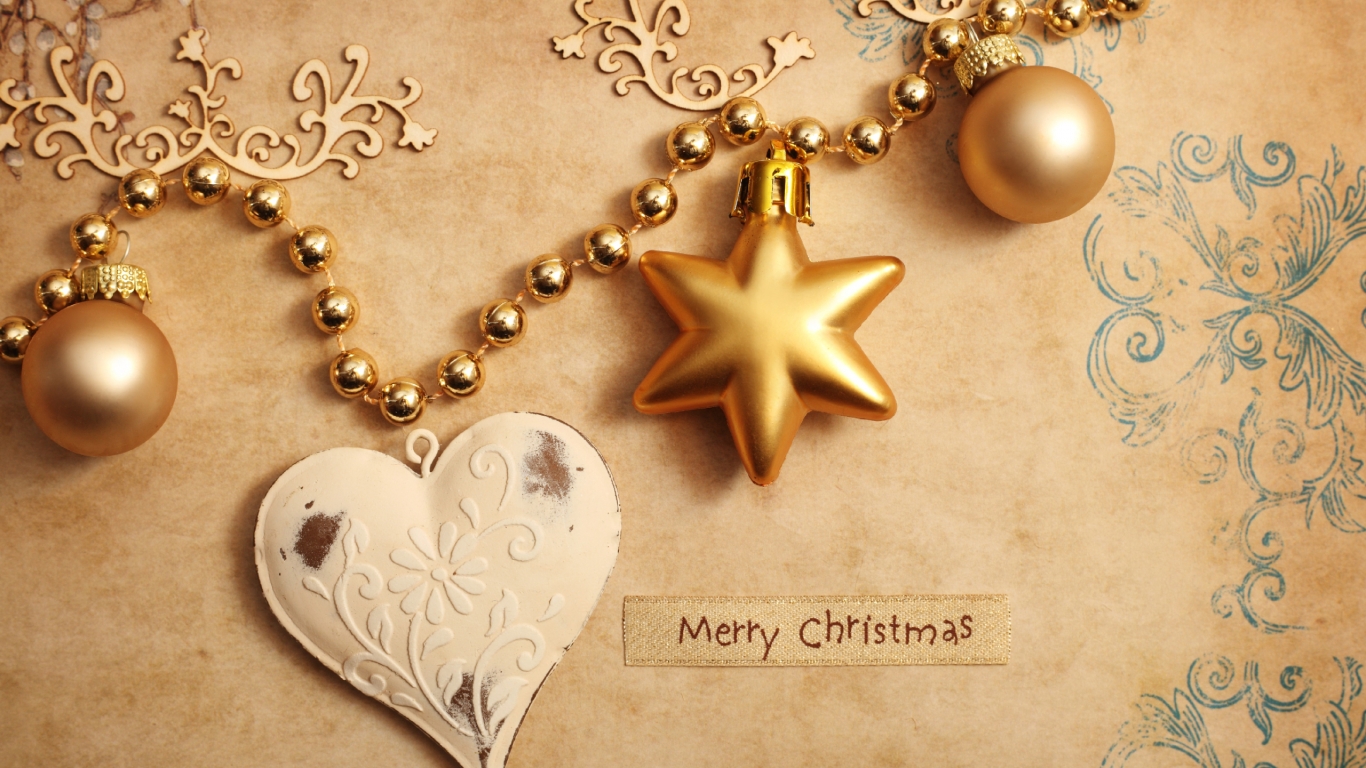 Merry Christmas Card for 1366 x 768 HDTV resolution