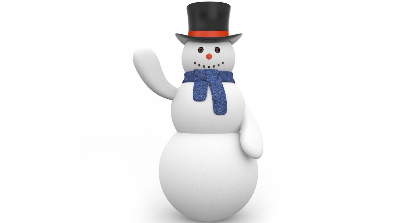 Merry Christmas Snowmen for 1366 x 768 HDTV resolution