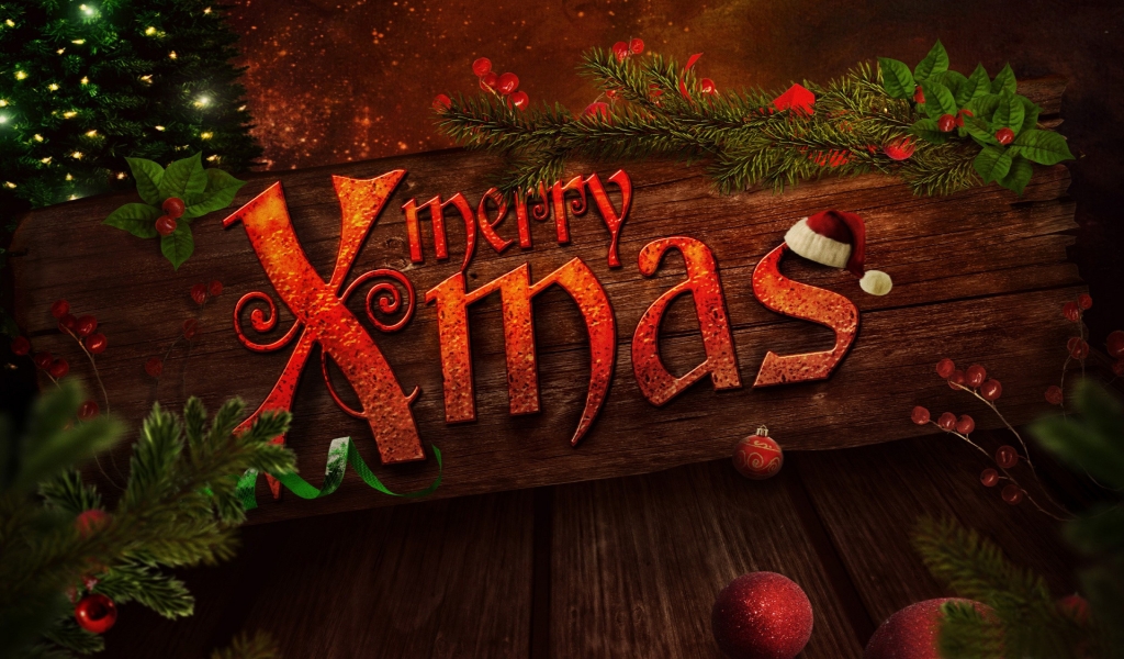 Merry Xmas for 1024 x 600 widescreen resolution