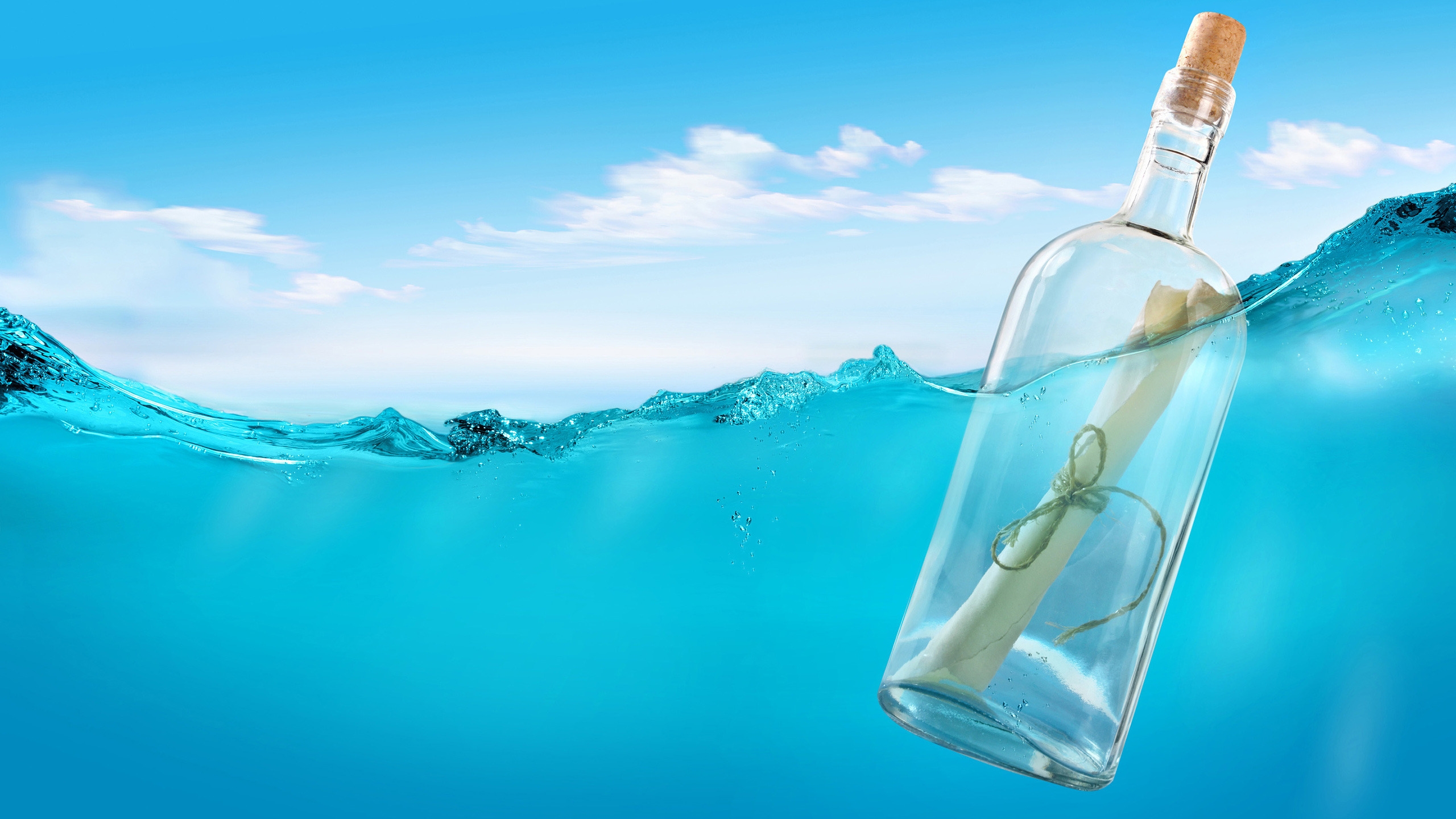Message in a Bottle for 2560x1440 HDTV resolution