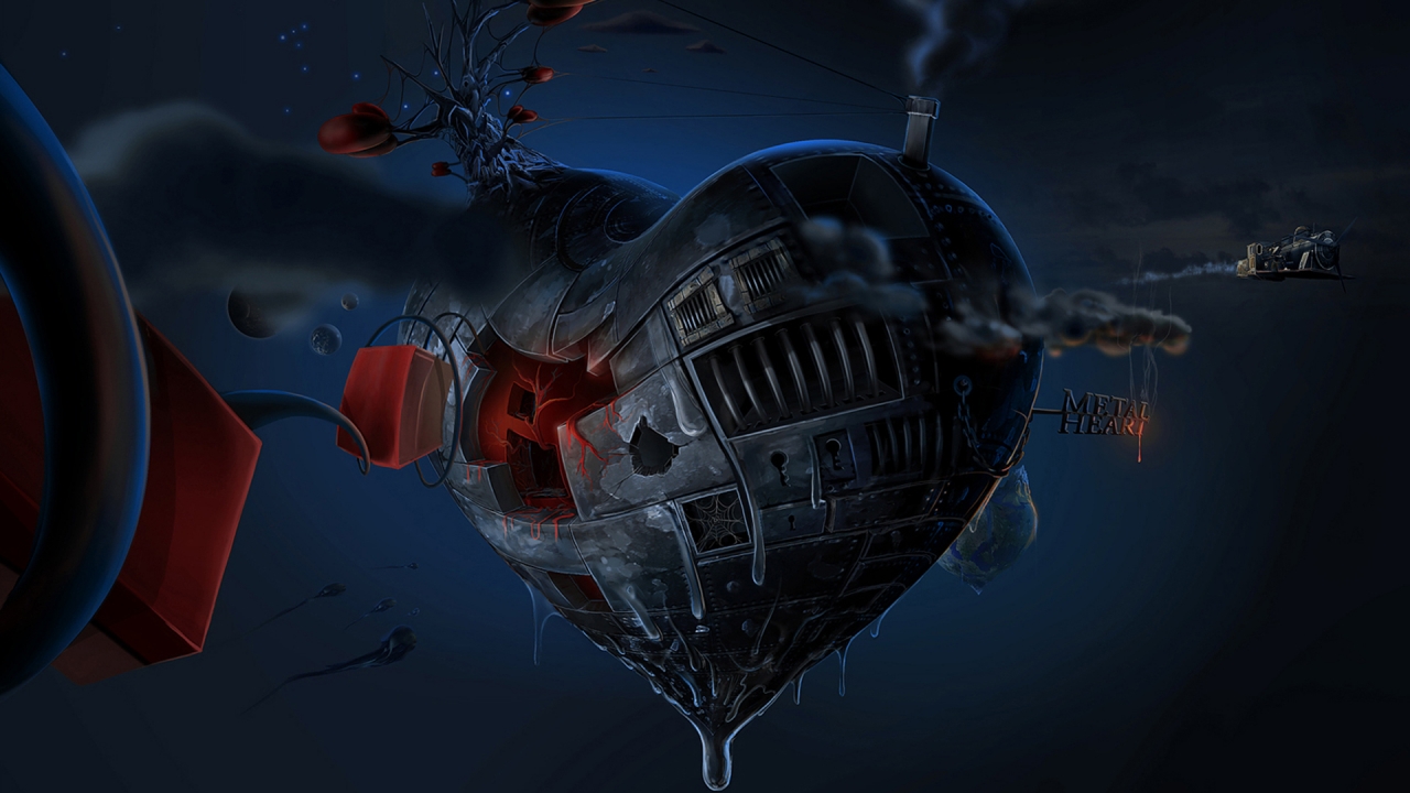 Metal Heart for 1280 x 720 HDTV 720p resolution