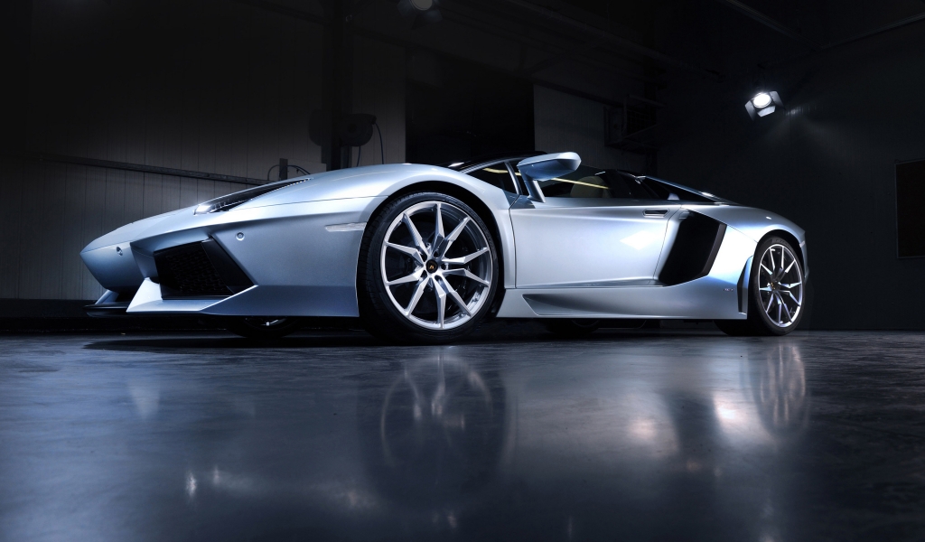 Metallic Lamborghini Aventador for 1024 x 600 widescreen resolution