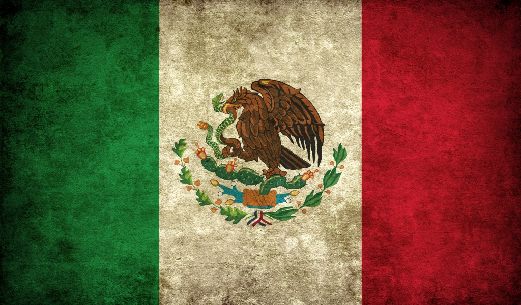 Mexico Grunge Flag for 1024 x 600 widescreen resolution
