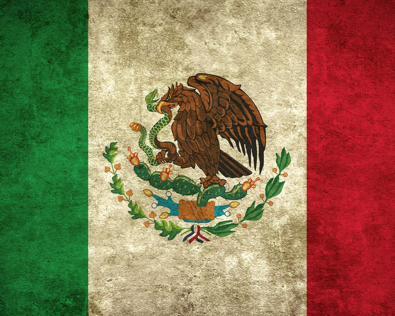 Mexico Grunge Flag for 1280 x 1024 resolution