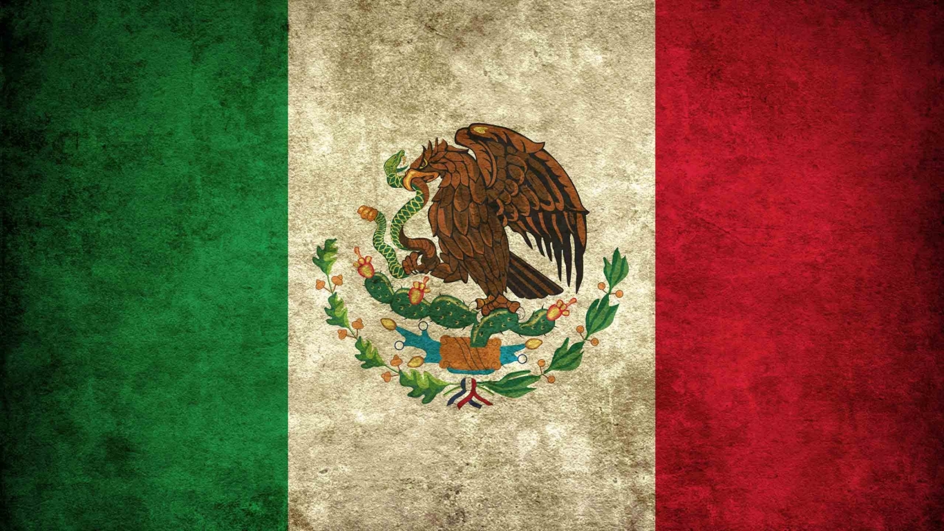 Mexico Grunge Flag for 1366 x 768 HDTV resolution