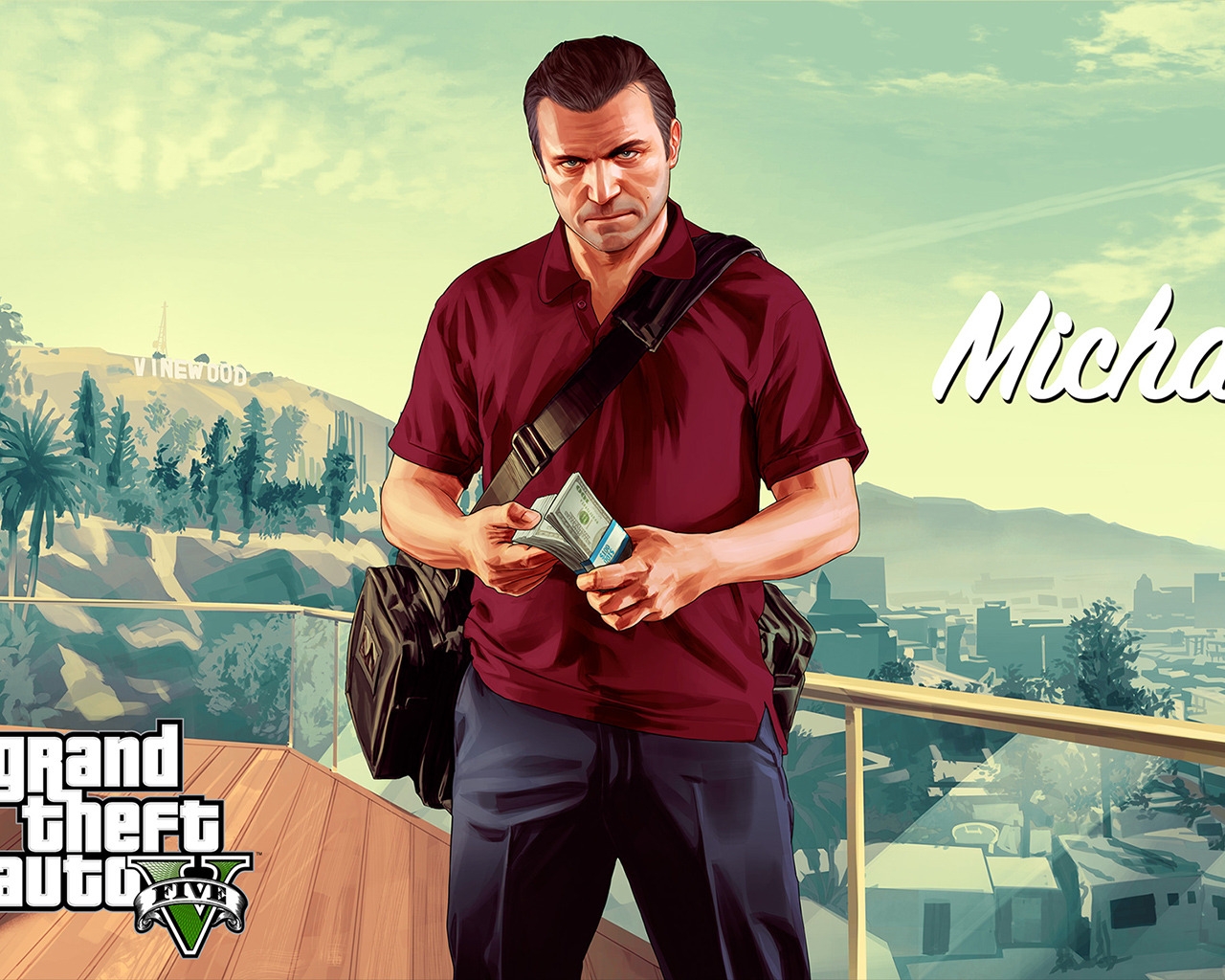 Michael with Money GTA V for 1280 x 1024 resolution