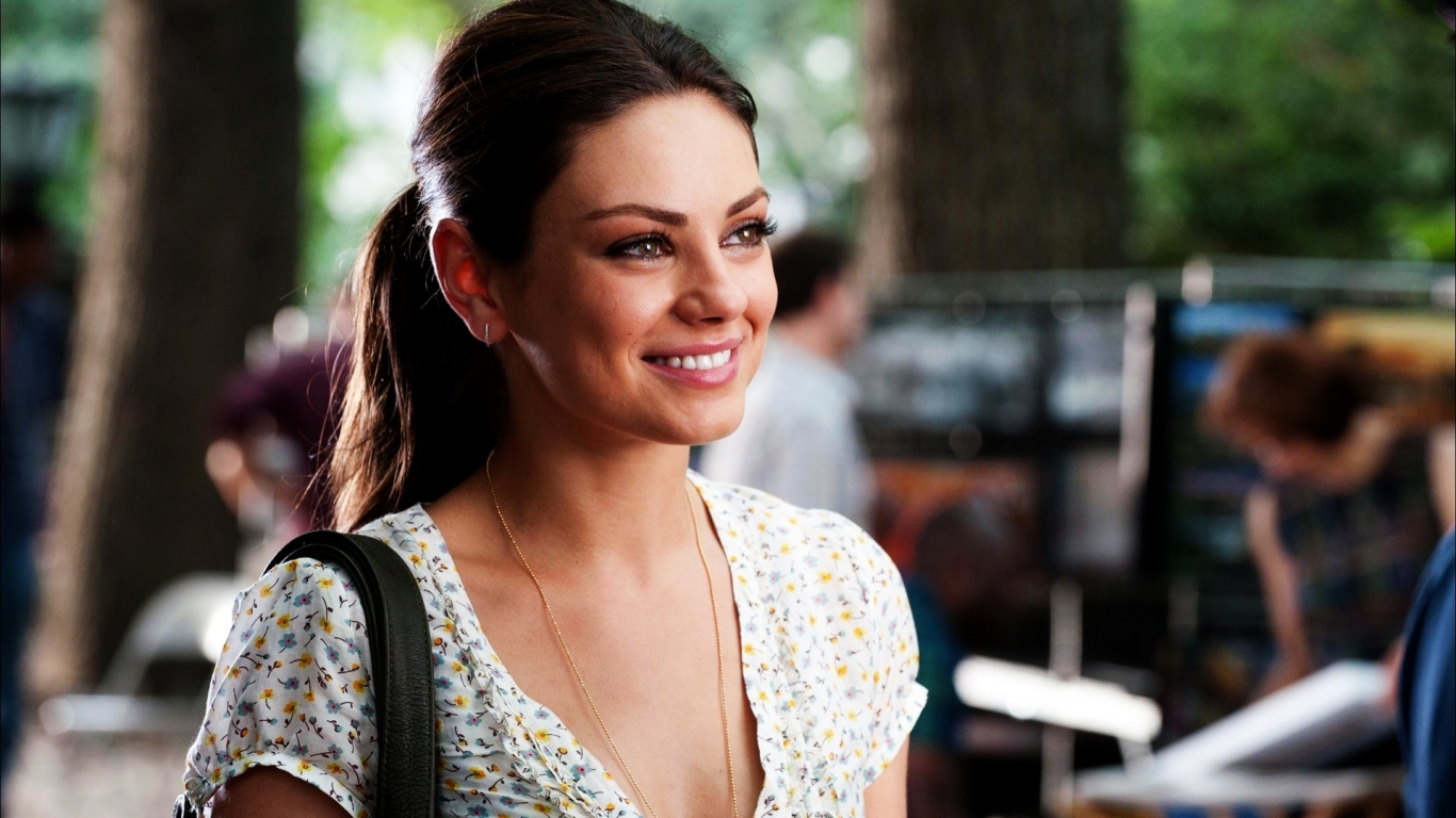 Mila Kunis Smile for 1366 x 768 HDTV resolution