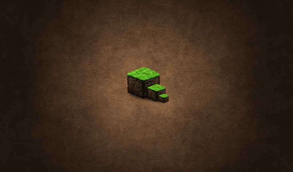Minecraft Green Cubes for 1024 x 600 widescreen resolution