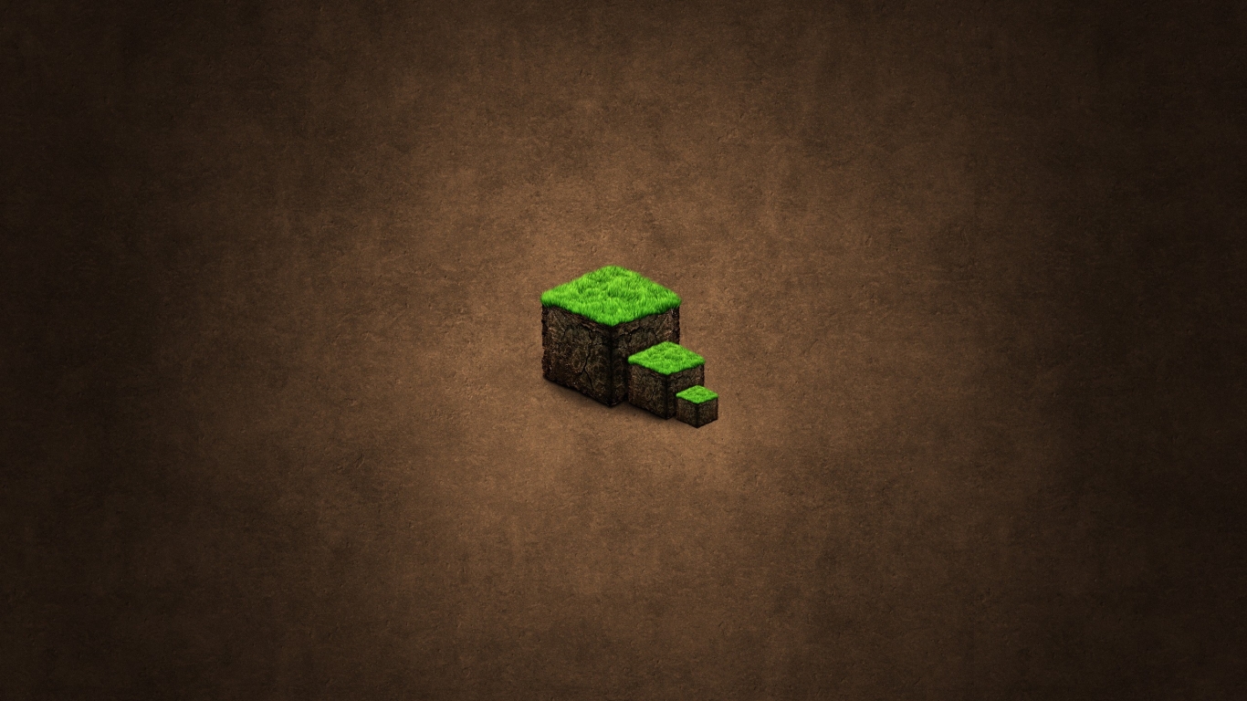 Minecraft Green Cubes for 1366 x 768 HDTV resolution