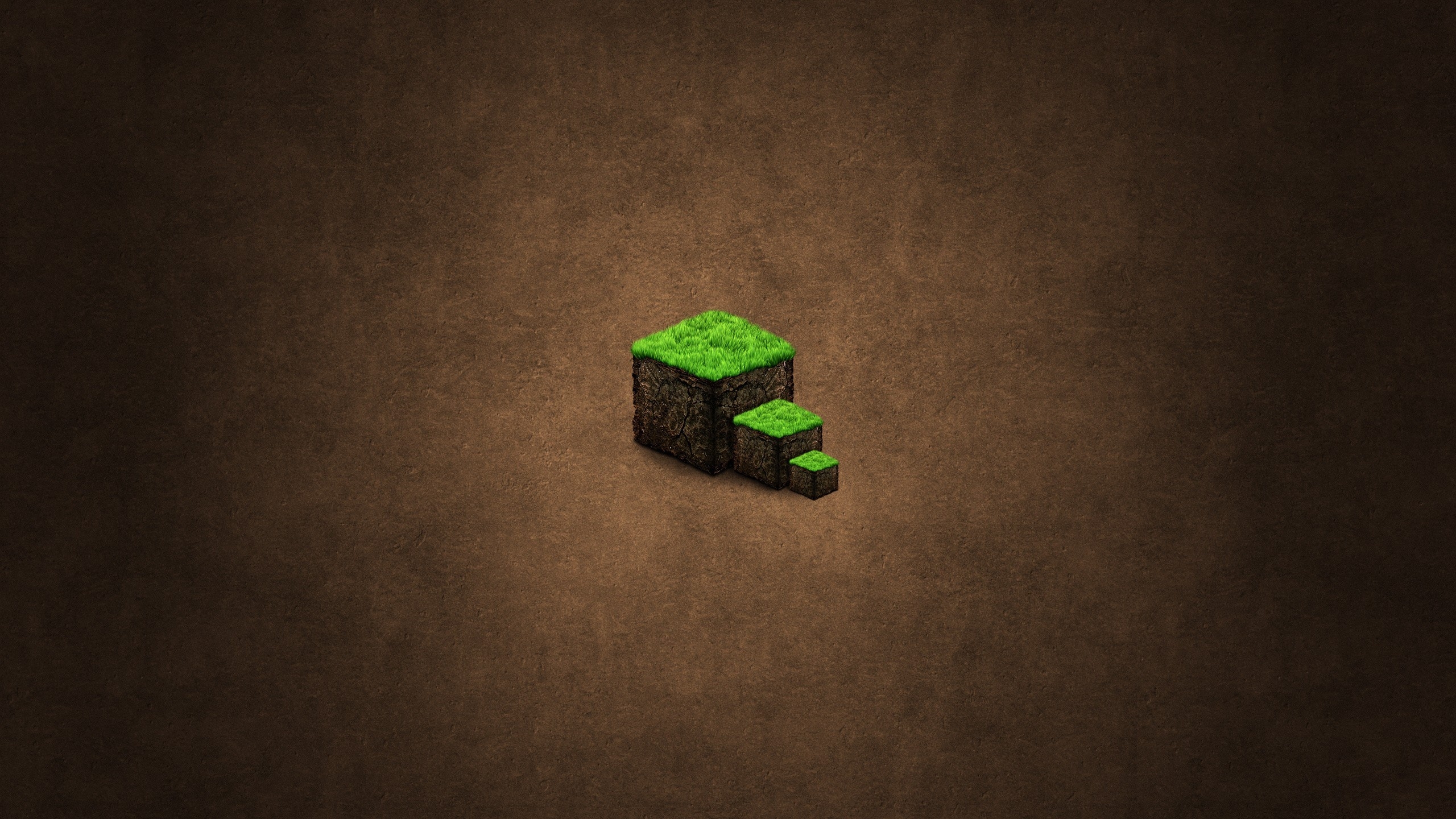 Minecraft Green Cubes for 2560x1440 HDTV resolution