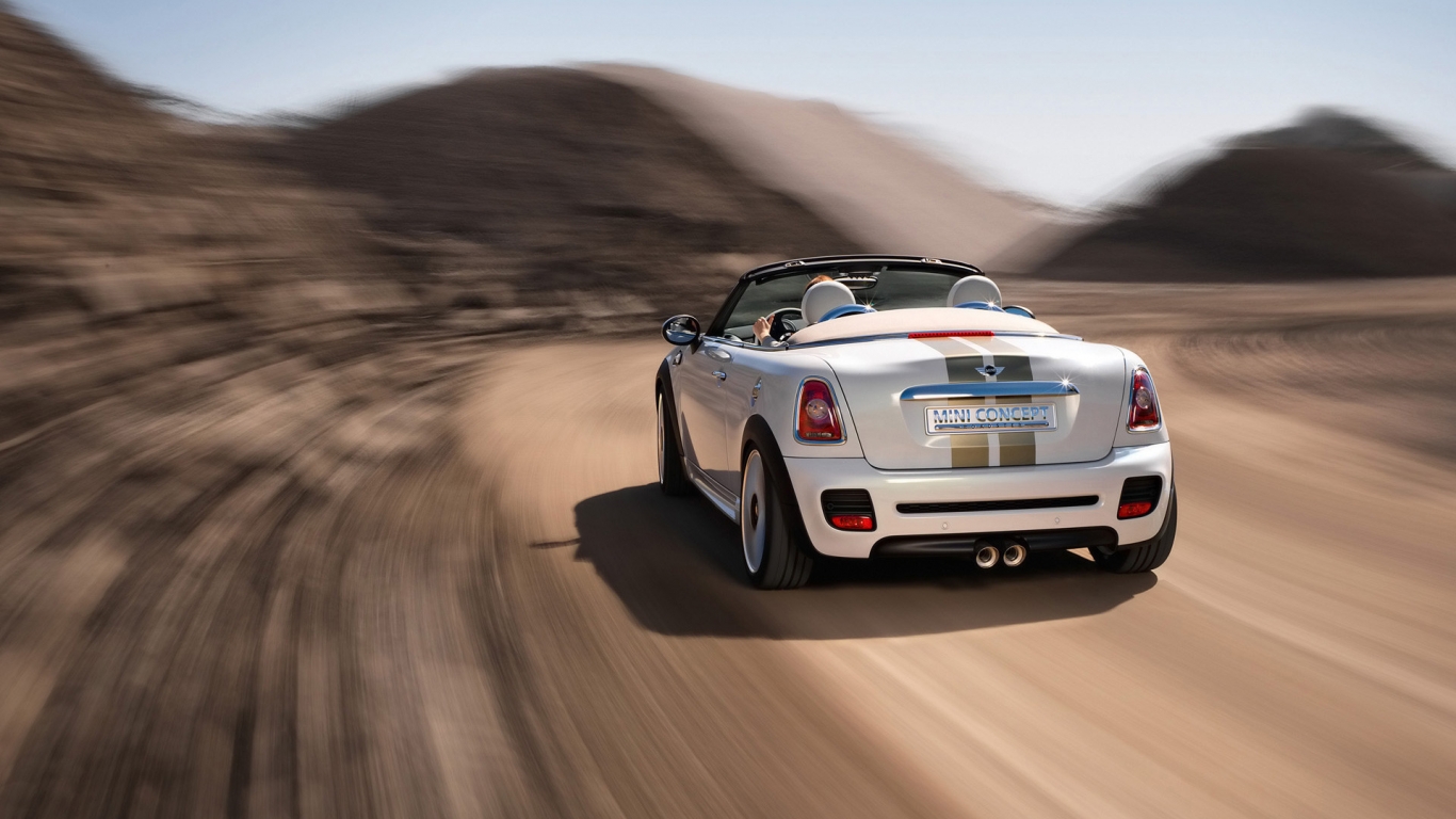 Mini Roadster Concept Rear Angle Speed for 1366 x 768 HDTV resolution