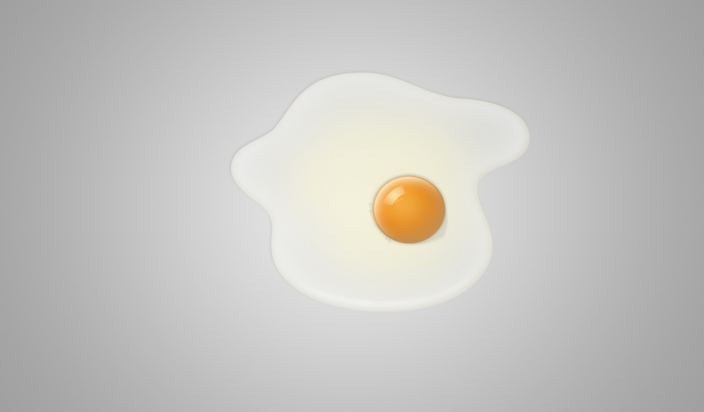 Minimal fried egg for 1024 x 600 widescreen resolution