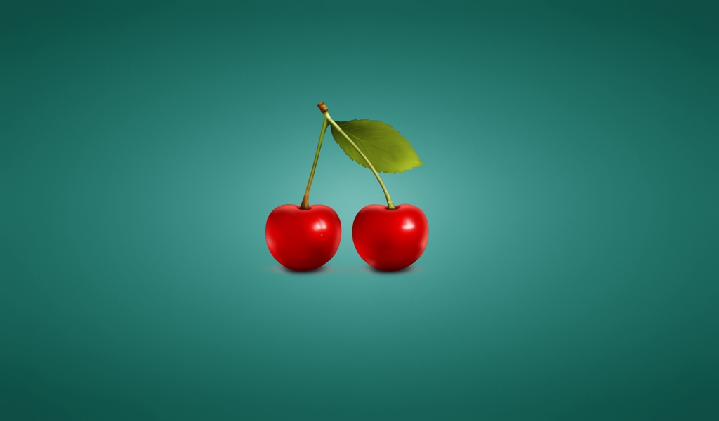 Minimalistic Cherries for 1024 x 600 widescreen resolution