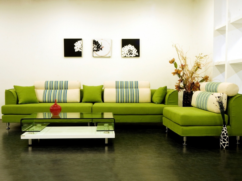 Modern Green Sofa for 1024 x 768 resolution