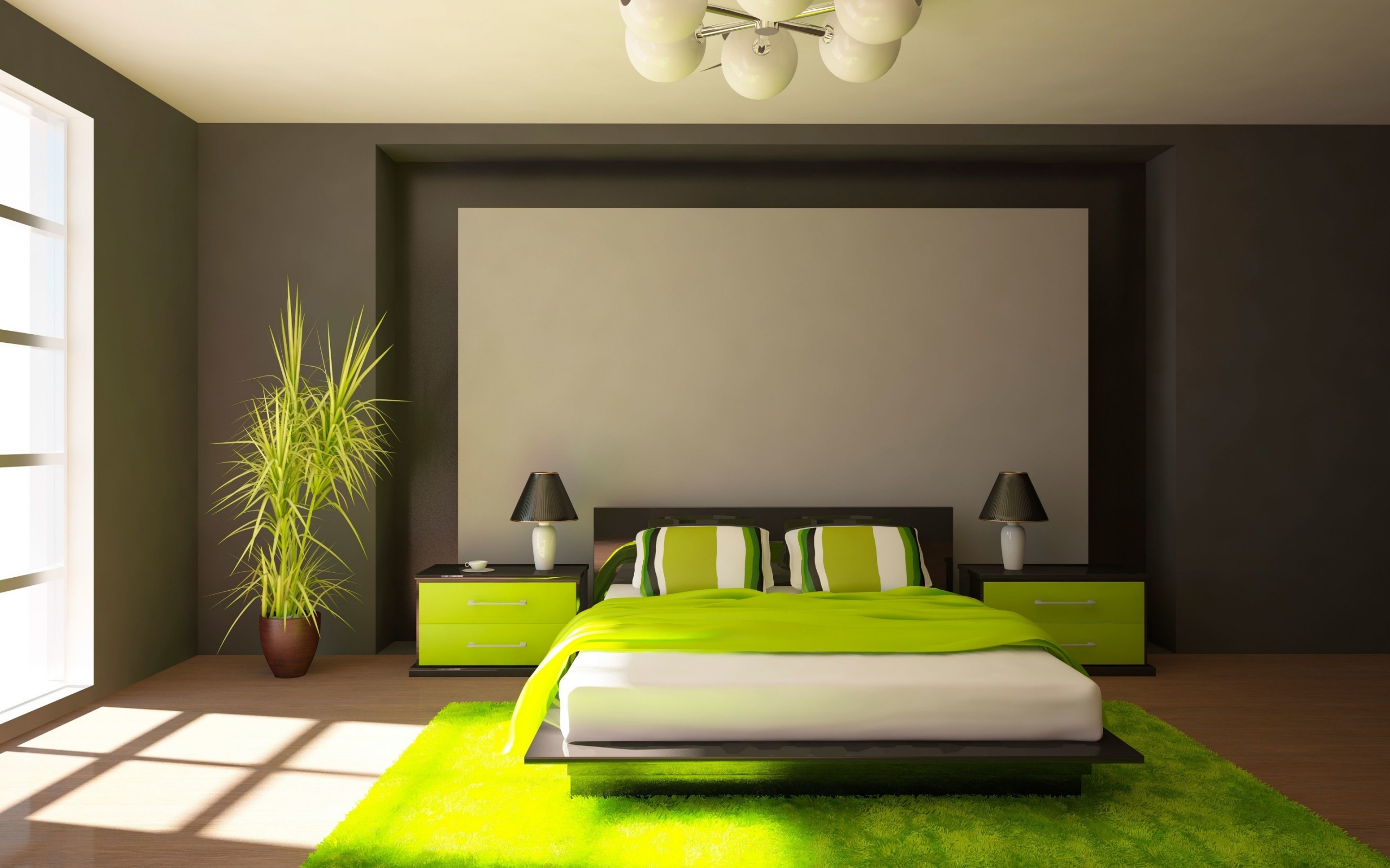 Modern King Size Bedroom for 2560 x 1600 widescreen resolution