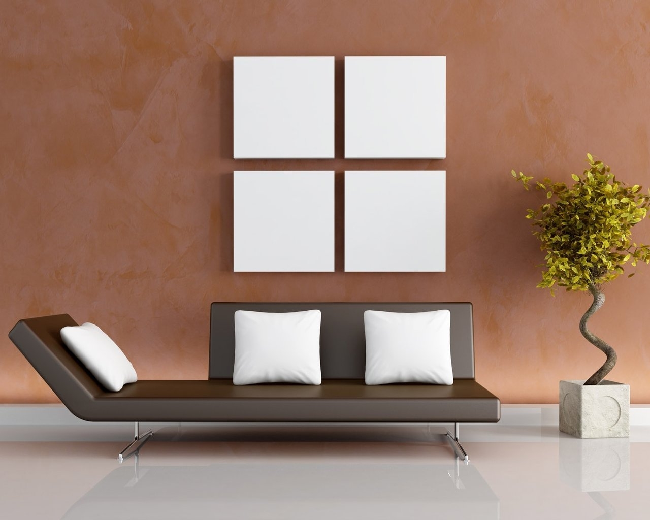 Modern living decor for 1280 x 1024 resolution