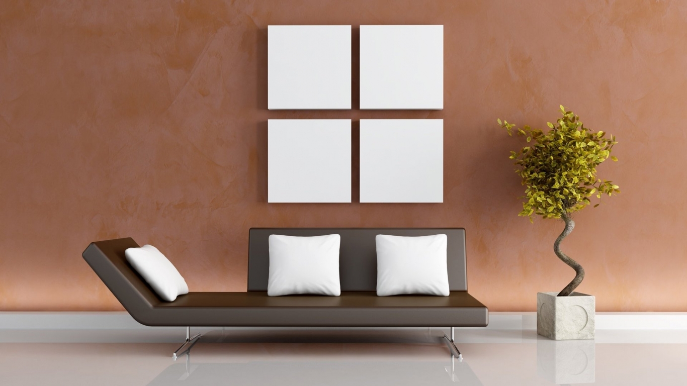 Modern living decor for 1366 x 768 HDTV resolution