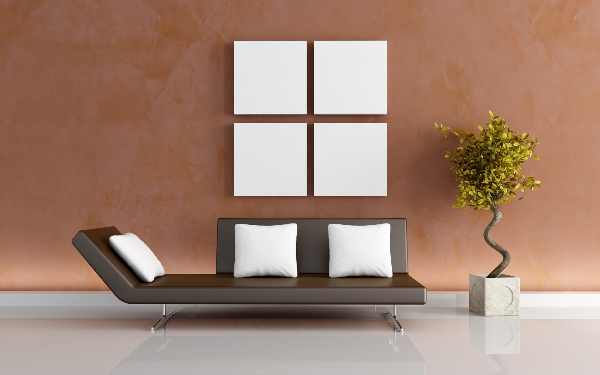 Modern living decor for 1920 x 1200 widescreen resolution