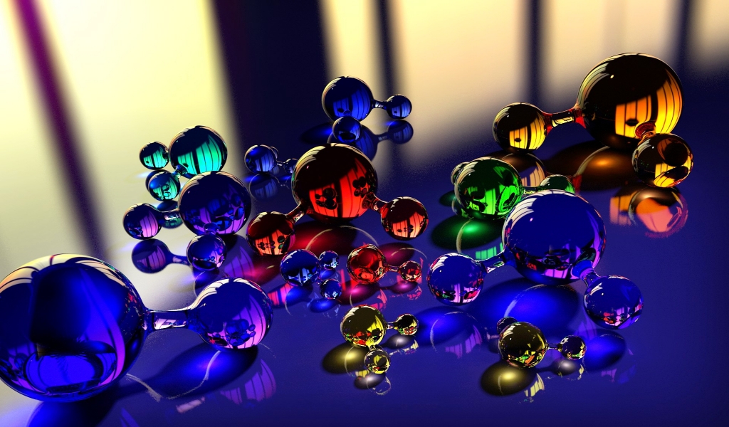Molecule Stress Ball for 1024 x 600 widescreen resolution