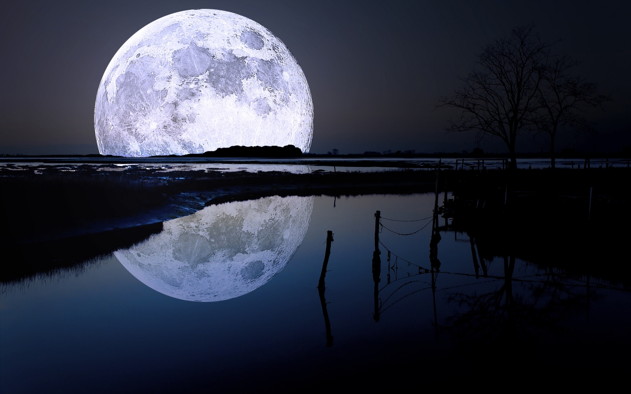 Moon Reflection for 1280 x 800 widescreen resolution