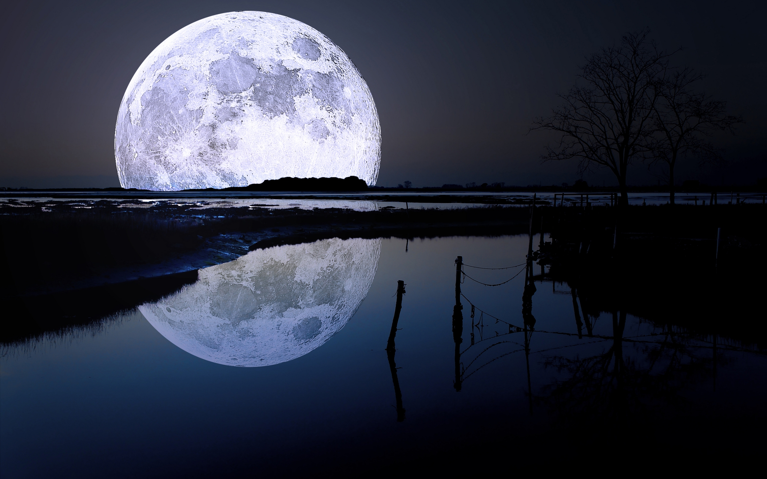 Moon Reflection for 2560 x 1600 widescreen resolution