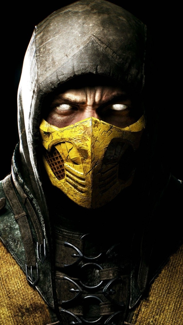 Mortal Kombat Yellow Scorpion for 640 x 1136 iPhone 5 resolution