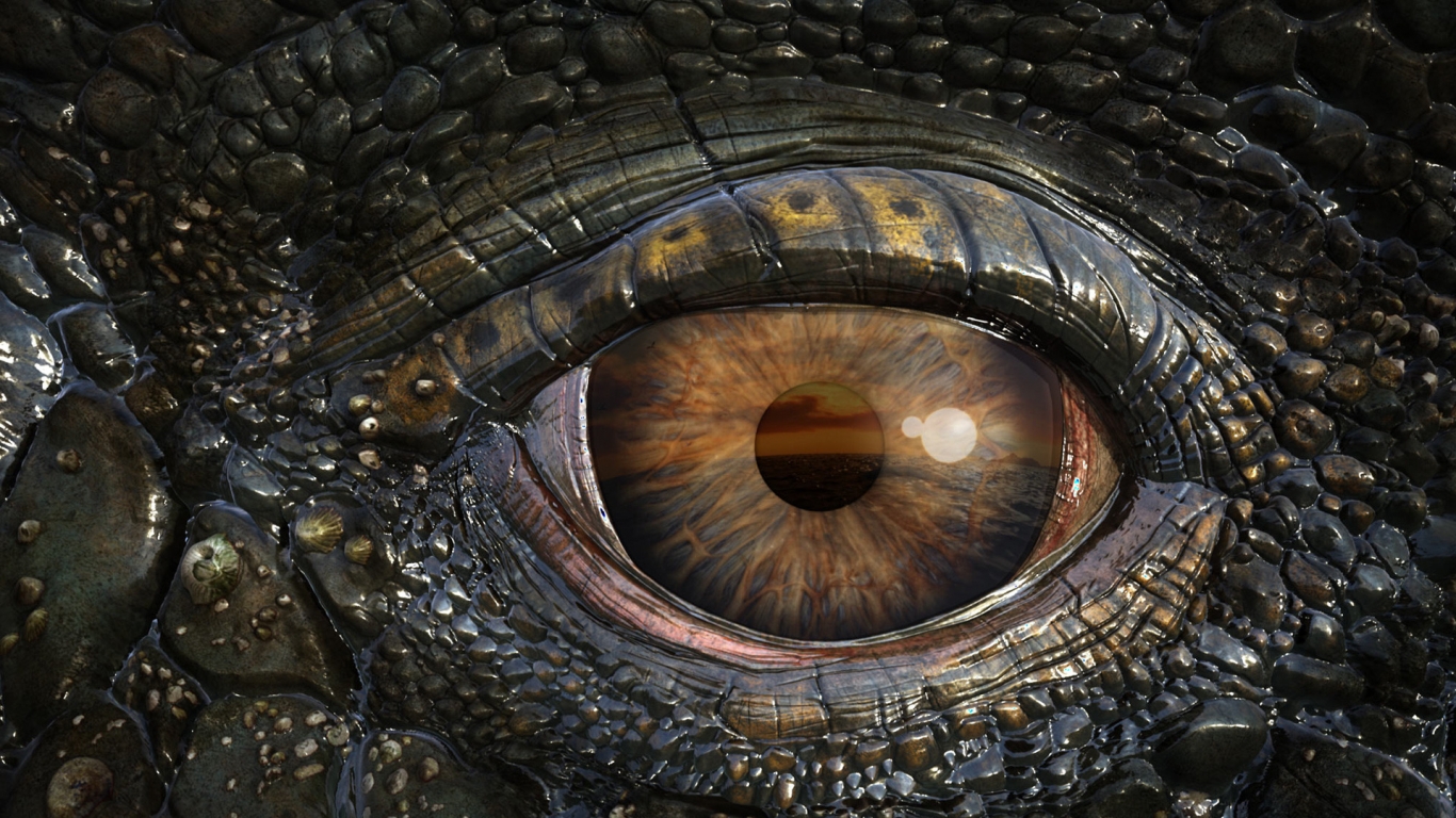 Mosasaur Eye for 1366 x 768 HDTV resolution