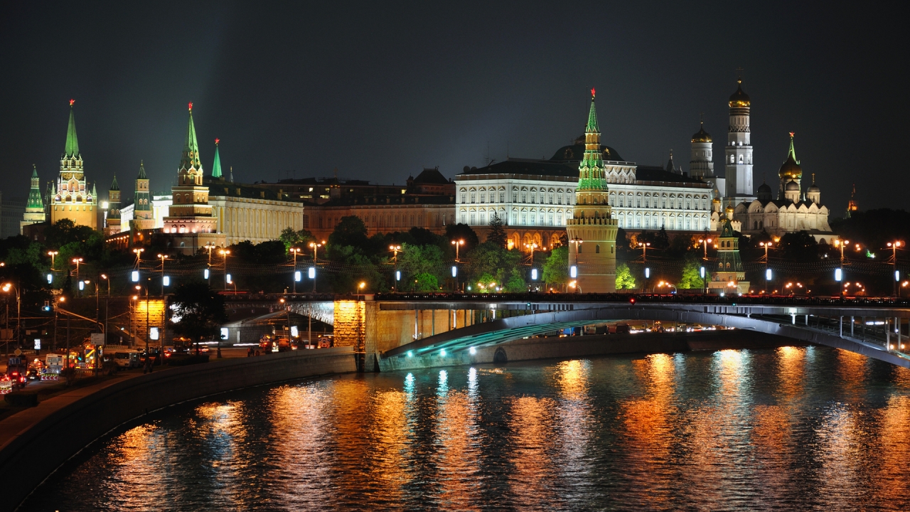 Moscow Night Lights for 1280 x 720 HDTV 720p resolution