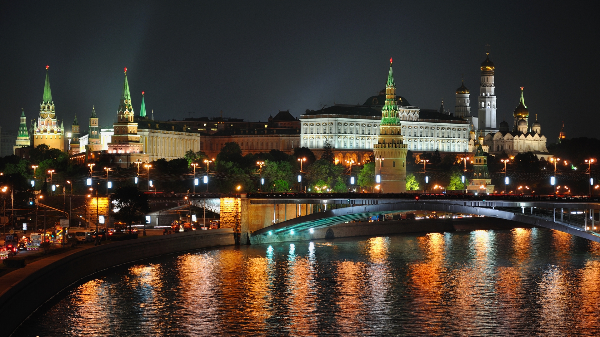 Moscow Night Lights 1920 x 1080 HDTV 1080p Wallpaper