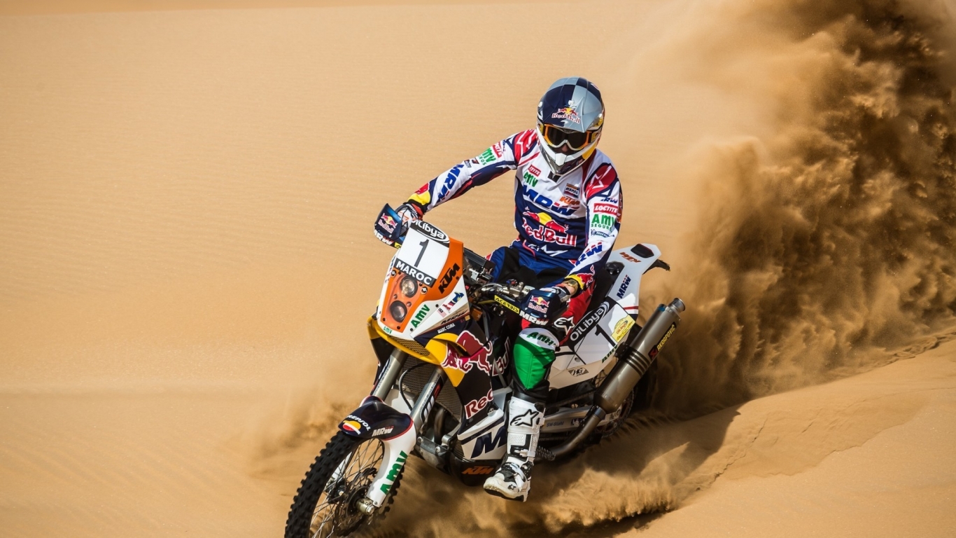 Motorcycle Rally Dakar for 1366 x 768 HDTV resolution