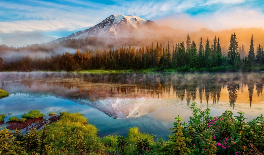 Mount Rainier Landscape for 1024 x 600 widescreen resolution