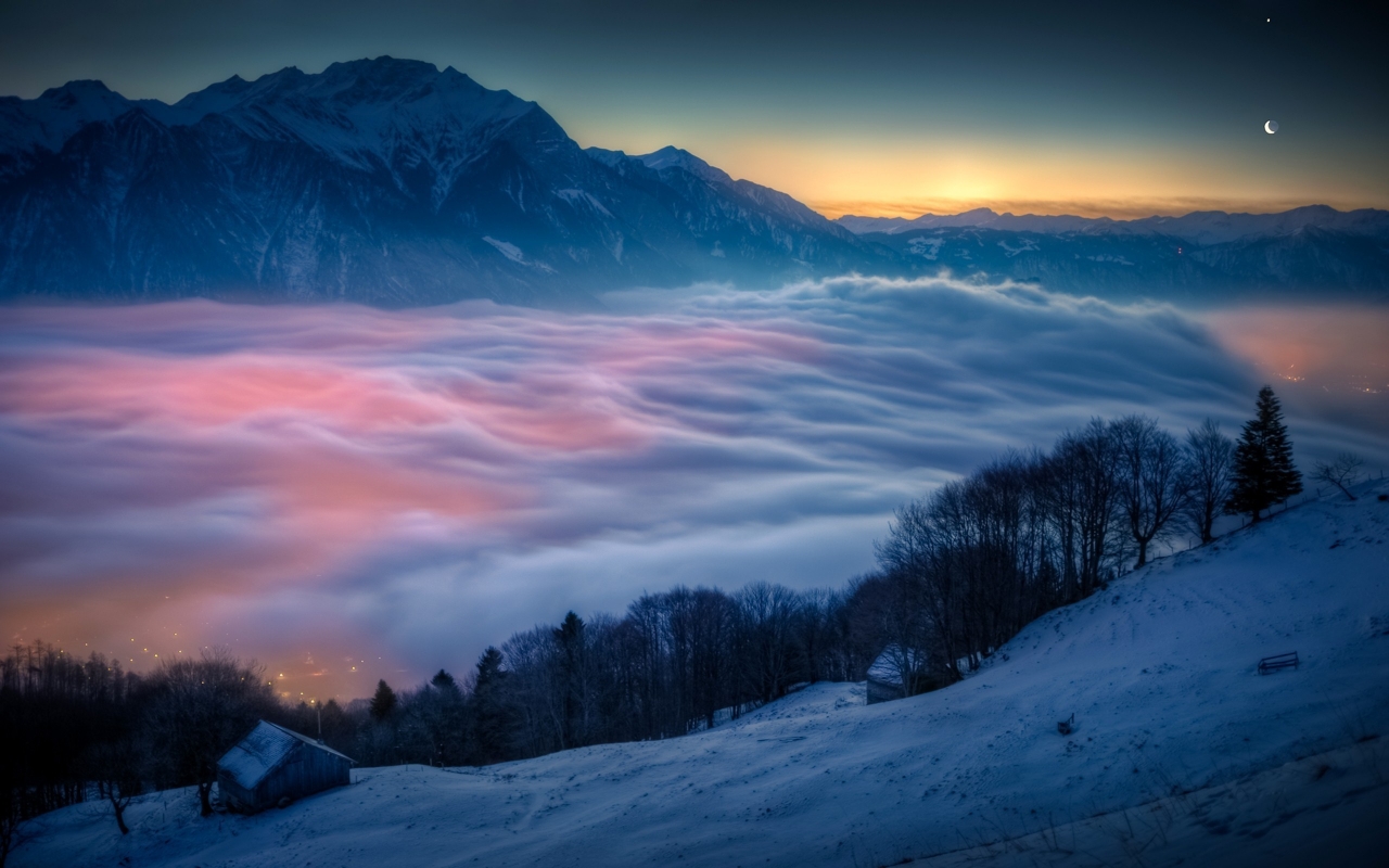 Mountain Fog for 1280 x 800 widescreen resolution