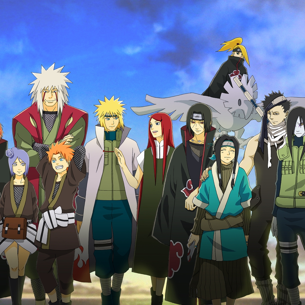 Naruto Friends for 1024 x 1024 iPad resolution