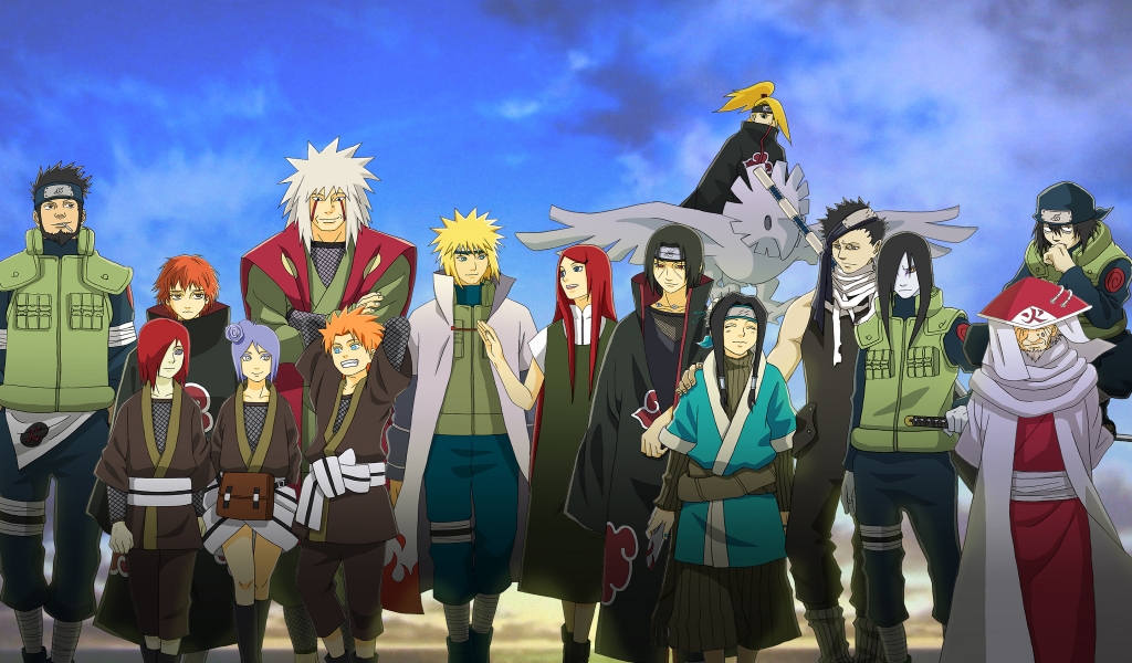 Naruto Friends for 1024 x 600 widescreen resolution