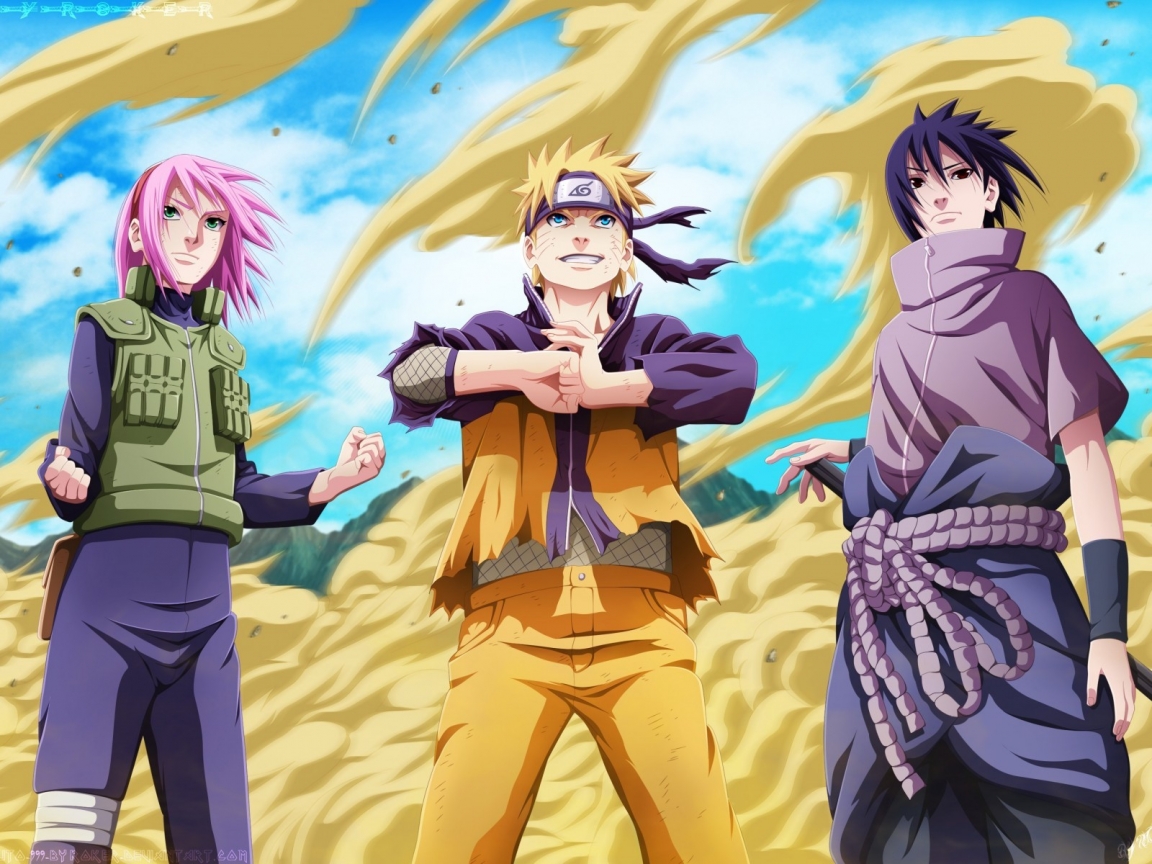Naruto Uzumaki and Friends for 1152 x 864 resolution