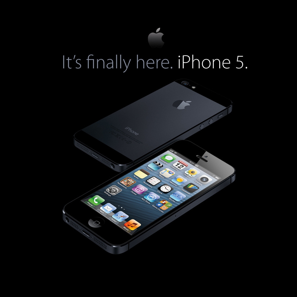 New iPhone 5 Handset Black for 1024 x 1024 iPad resolution