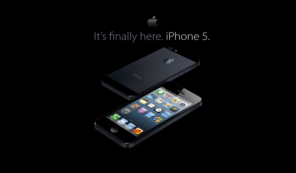 New iPhone 5 Handset Black for 1024 x 600 widescreen resolution