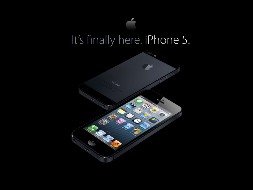New iPhone 5 Handset Black for 1024 x 768 resolution